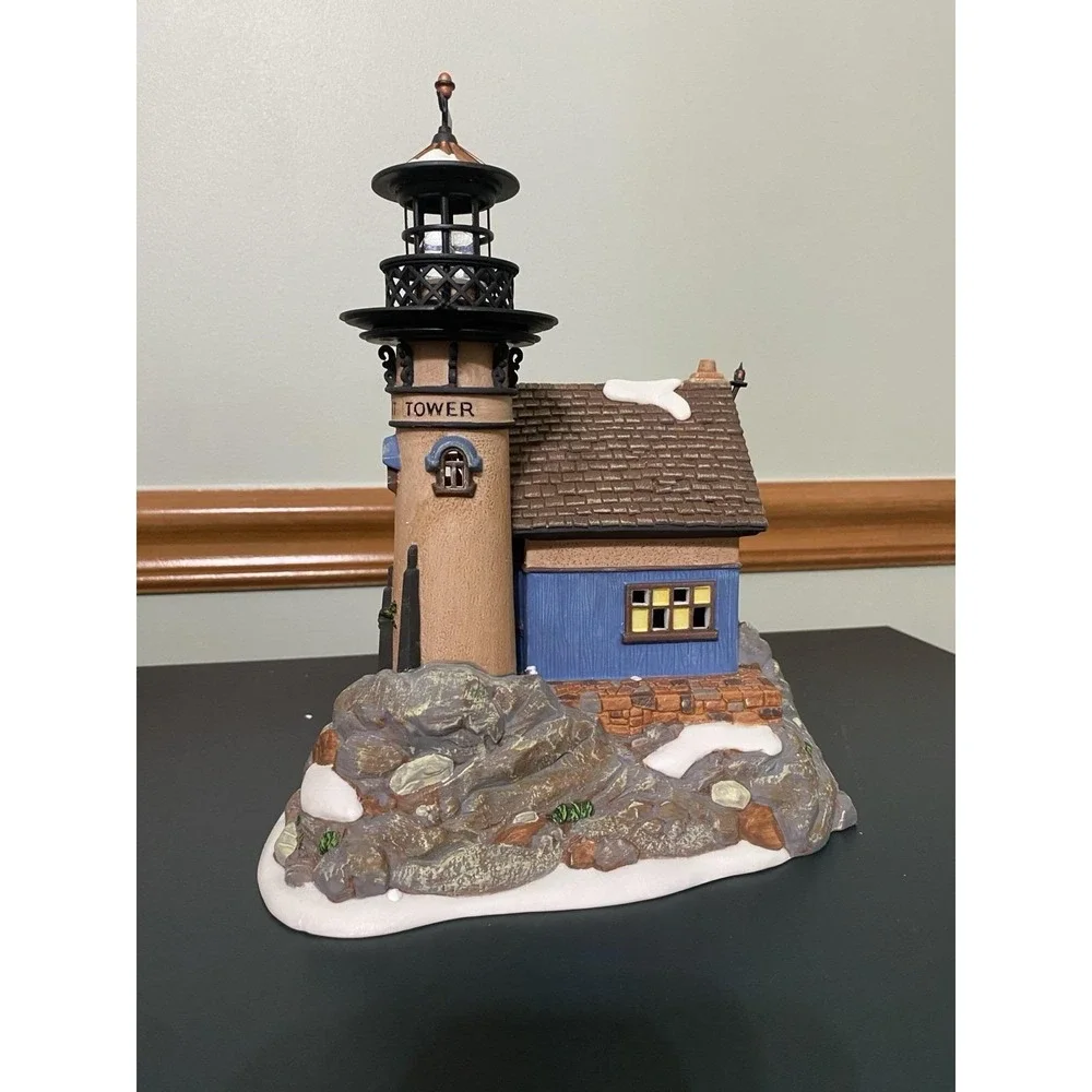 Department 56 Lighthouse Lynton Point Tower Dickens Village Vintage Christmas